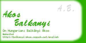 akos balkanyi business card